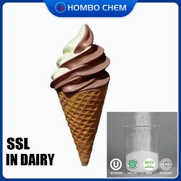 Sodiwm Stearoyl Lactylate E481 mewn Hufen Iâ Fel Rhif CAS Emusilfer.25383-99-7